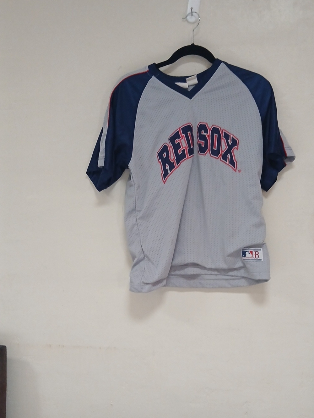 MLB Boston Red Sox Grey, Navy and Red Team Jersey